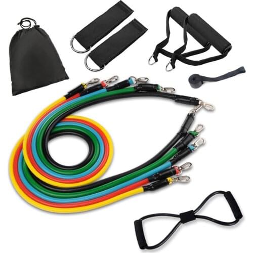 Tube Resistance Bands Set with Attached Handles Door Anchor Carrying Case and Exercise Guide Training