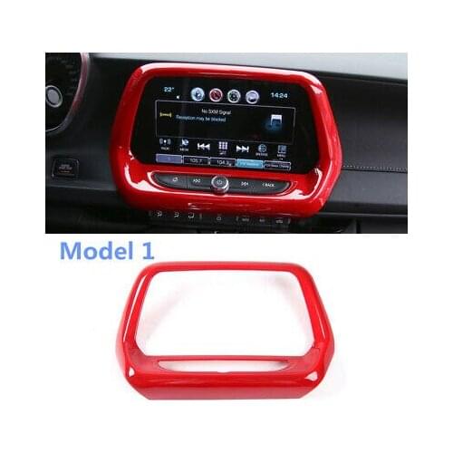 Red Interior Dashboard Navigation Cover Trim 1pcs For Chevrolet Camaro 2016-2020