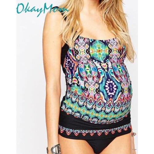 Sexy Floral Maternity Swimwear Clothing Two Pieces Swimming Suits For Pregnant Women Pregnancy Wear Big Size Beach Bathing Suits