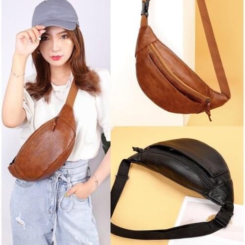 Fashion Chest Bag For Men Sports Travel Pouch Leather Unisex Crossbody Bag Casual Phone Pouch Men Waist Bags Male Hip Waist Pack