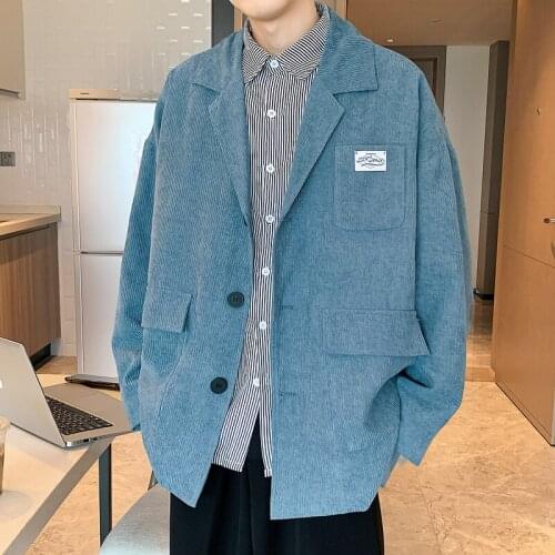 Hawaifish brand mens jacket 2021 Autumn new ins casual suit coat male Korean loose style high quality fashion chaqueta hombre