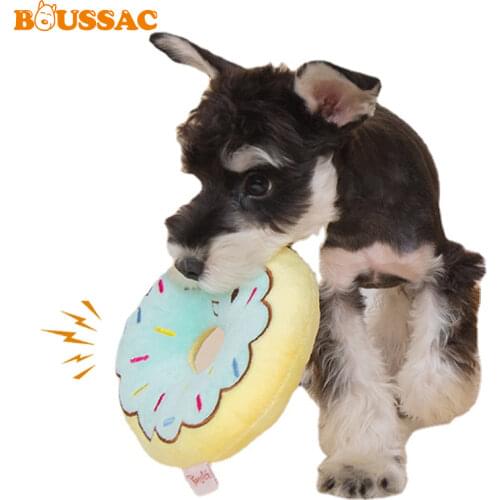 Stuffed Dog Toy Squeaker Squeaky Plush Toy for Dog Chew Toys Sound Fruits Vegetables Donut Banana Elephant Pig Toys Pet Supplies