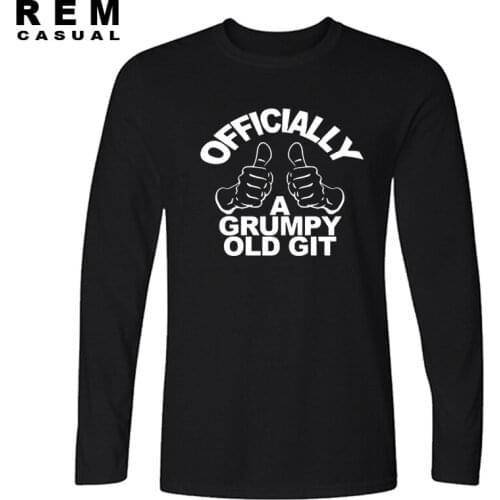 Officially a Grumpy old Git. Birthday Gift FUNNY MENS T Shirts Fashion Custom Tshirts Men Print Long sleeve T-shirts Tees