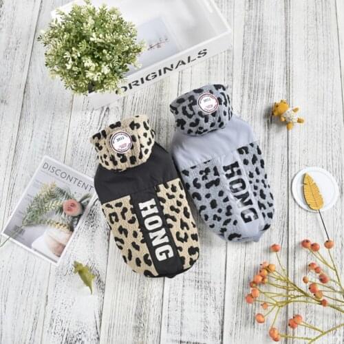 Autumn Winter Dog Coat Leopard Pattern Pet Jacket Puppy Cat Clothes for Teddy Chihuahua Big Dog Costume S-2XL