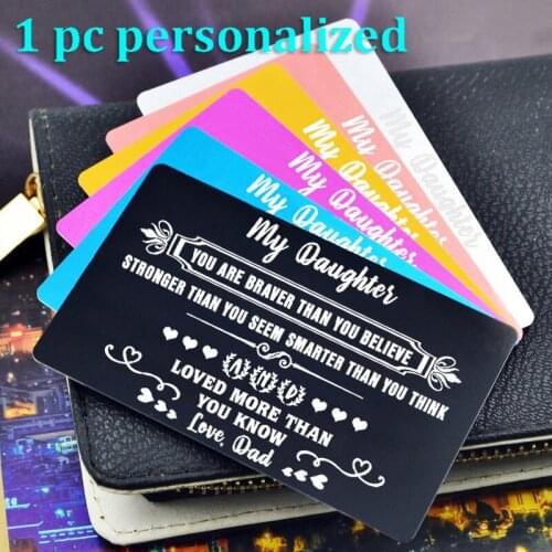 Personalized Metal Wallet Card Insert Custom Laser Engraved Message Card Romantic Gift Dropshipping Love Greeting Card KP003