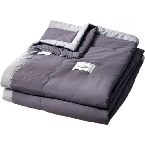 Bedding Summer Quilted Blanket Thin Comforter Bedspread for Double Bed Air Condition Quilt for Student Grey Kids Adult Bed Cover