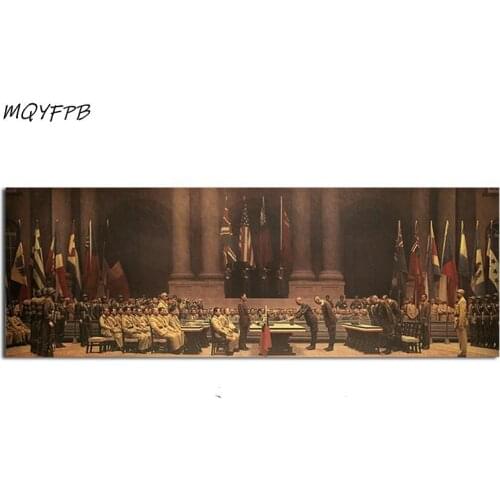 Japan Was Defeated And Surrendered Kraft Paper Poster Decoration Wall Sticker Household Products 70x24.5cm