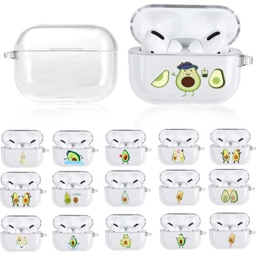 For Apple AirPods Pro Clear Earphone Case Soft Silicone Cover Headphone Accessories Anti -cratch Avocado Series Protective Cover
