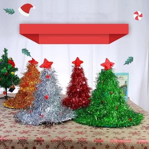 Christmas Decoration Xmas Hats Tree Hat On Headband Kids Xmas Party Santa Fancy Dress Costume Holiday Decorations Headwear
