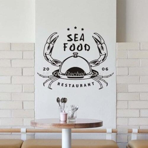 Seafood Restaurant Decor Vinyl Wall Decal Kitchen Dining Room Sticker Bar Drink Art Sticker Customized Year
