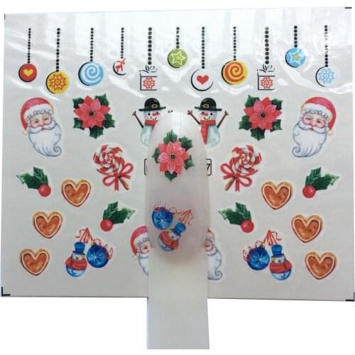 Nail slider 2019 NEW Winter Christmas Slider Nail Decals Nail Art Sticker DIY Manicure Water Accessory Transfer Foil Xmas Gift