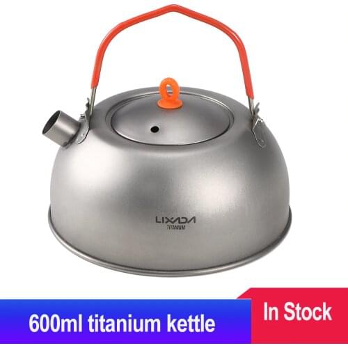 Lixada Titanium Tea Kettle Water Coffee Tea Pot Mini Tea Cup Water Cup Mug for Outdoor Camping Hiking Backpacking
