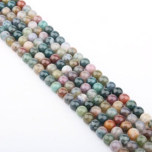 Fine Natural Stone Bead India Agates Loose Hole Bead for Jewelry Making DIY Necklace Bracelet Gift 4-12mm 15inch
