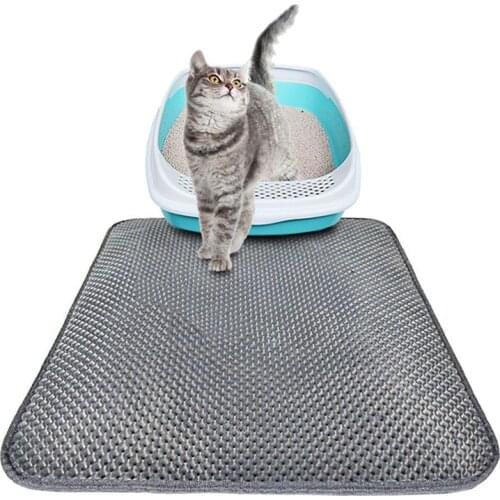 Pet Cat Waterproof Litter Mat Double Layer Litter Trapping Pads Cat Bed For Cats House Clean Pets Litter Box Mat Pet Product Bed