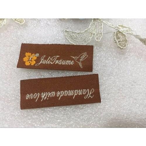 Free shipping Customized (1000pcs/lot) garment clothing tags /Woven Labels/ custom clothing labels/main labels/damask label