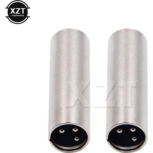 High Quality 3 Pin XLR Plug Nickel Plated Coupler Male Gender Changer Audio Microphone DJ Adapter