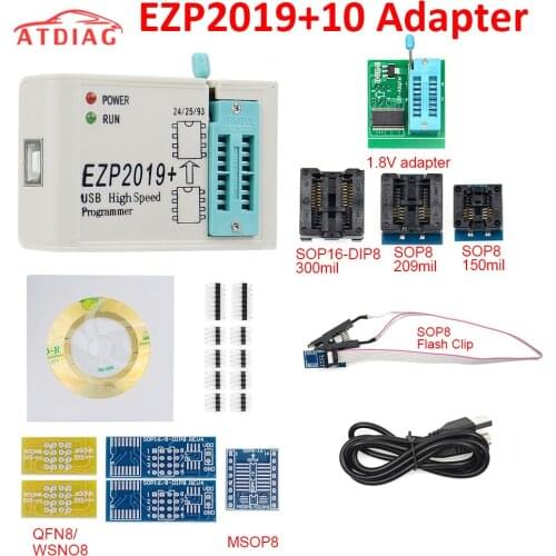 Ezp 2019 EZP2019 High-Speed USB SPI Programmer+7dapters Support 24 25 93 EEPROM 25 Flash Bios Chip