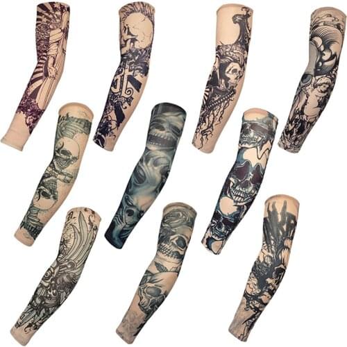 Outdoor Riding Protection Nylon sports printed tattoo arm cool tattoo sleeves