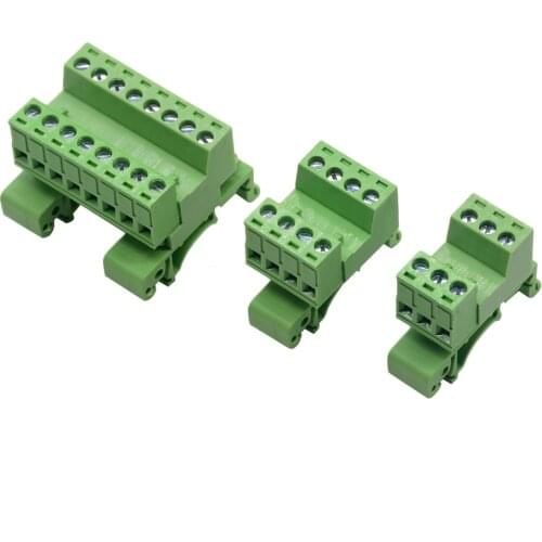 1Pc Pitch 5.08mm 4pin Screw Plug-in Terminal Blocks connector NS35mm Din Rail Mounting 15P 16P 20P 12P