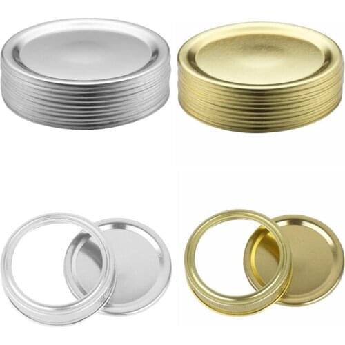 10Pcs Mason Jar Lids Bottle Mason Storage Solid Caps Mason Jar Split-Type Lids Sealing Leak Proof Secure (Not Include Band)