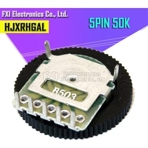 5pcs Double Gear tuning potentiometer B503 50K 5Pin 16*2mm Dial Potentiometer