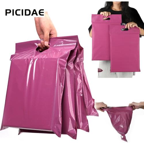 50pcs/Lots Purple Courier Bag Express Mail Bags With Self Seal Courier Tote Storage Mailers Clothes Packaging Envelope Mailing