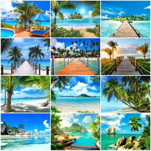 Diamond Painting Landscape Seaside Full Drill Needlework Rhinestones Gift Diamond Embroidery Landscape Cross Stitch Home Decor