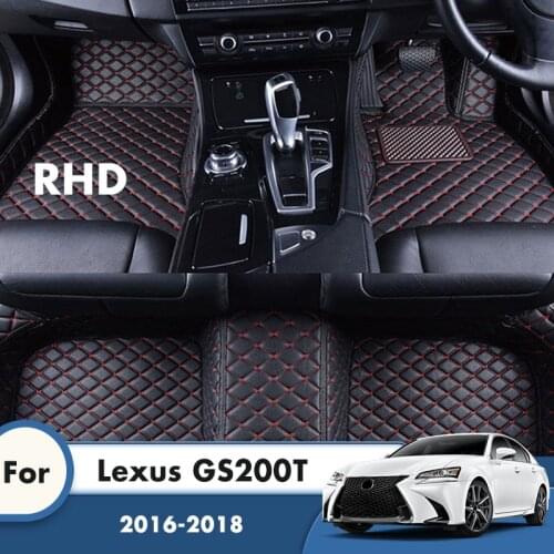 RHD Car Floor Mats For Lexus GS200T 2018 2017 2016 Auto Interiors Accessories Custom Front And Rear Side Carpets Foot Pads Rugs