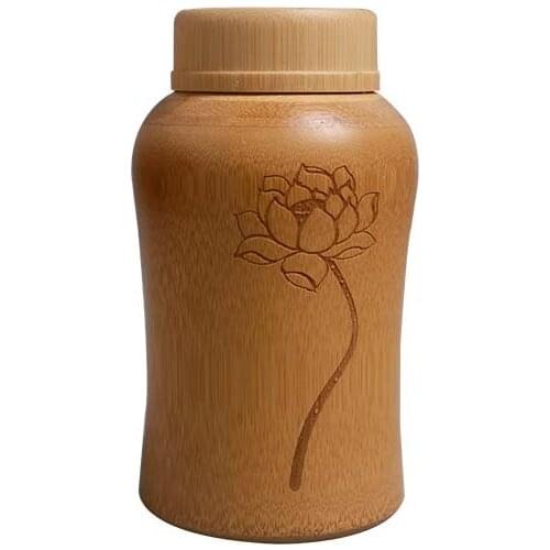 16X9cm Tea pot bamboo tea can tea box sealed waking bucket portable bamboo lotus tea container