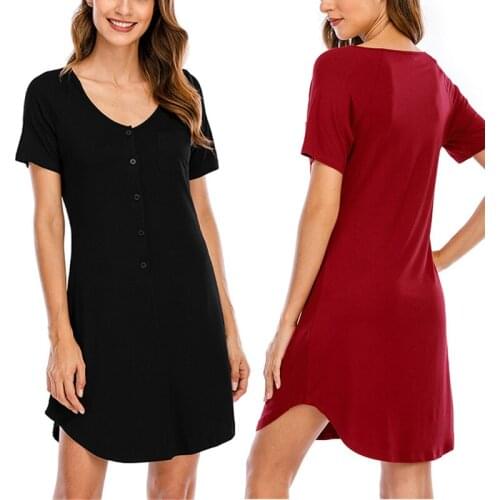 Maternity Pajamas Nightgown Pregnant Women Sleepshirts Female Sexy Sleepwear Breastfeeding Nightdress Short Sleeve Nightwear