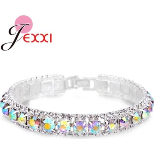 Shinny Cubic Zircon Jewelry European Brand 925 Sterling Silver Charm Bangles& Bracelet Fast Shipping