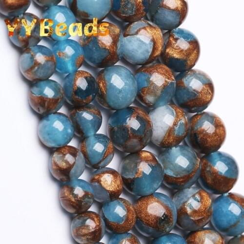 Natural Light Blue Cloisonne Stone Beads 4-12mm Round Loose Spacer Charm Beads For Jewelry Making DIY Bracelets Women Necklaces