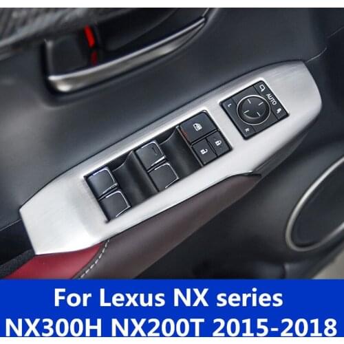 For Lexus NX series NX300H NX200T 2015-2018 Car window lift switch button cover sticker trim sequin decoration Auto Accessories