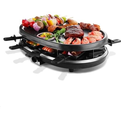 Double Layers 1500W Smokeless Electric Pan Grill BBQ Grill Raclette Grill Electric Griddle