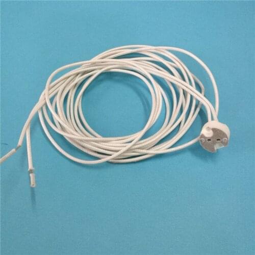 1.8meter 6 feet High temperature resistant Wire G4 G5.3 MR11 MR16 Ceramic Socket Lamp Holder