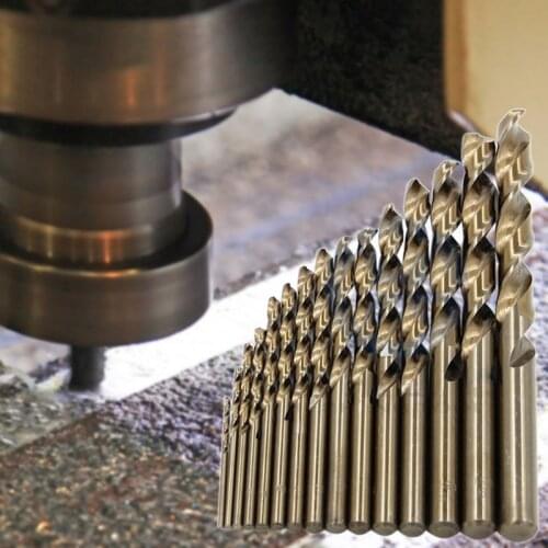15Pcs/Set 1.5mm-10mm Cobalt High Speed Steel Twist Drill Bits M35 Steel Punch Tools