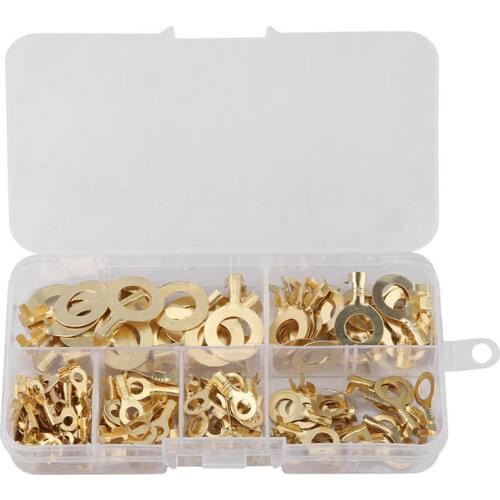 3.2/4.2/5.2/6.2/8.2/10.2mm O Type Round Bare Cold Crimp Terminal Brass Wiring Connector