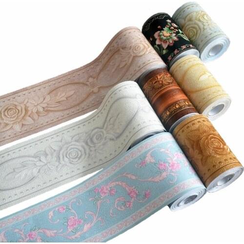 Waist Line Decoration Self-adhesive Waterproof 3d Stereo 5 Meters Long Kitchen Bathroom Tile Border Wall Corner Line Sticker