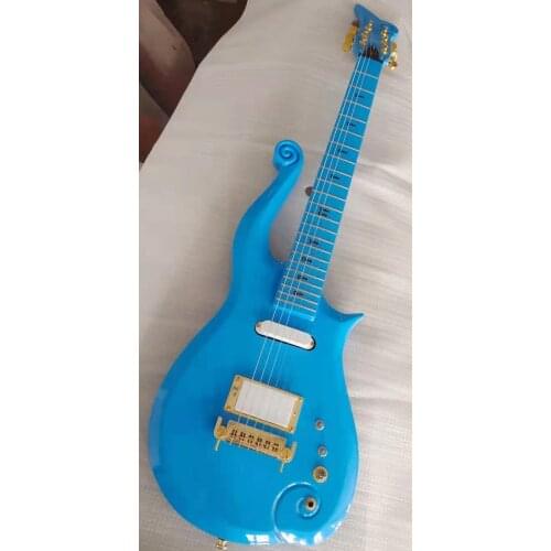 Guitar customization shop, sky blue, flash, color logo can be customized, stock, free shipping