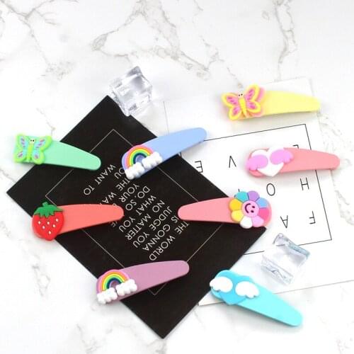 Girls Cute Cartoon Animal Fruit Colorfur Hairpins Children Sweet Hair Clip Barrettes Kids Rainbow Hair Accessories SY15