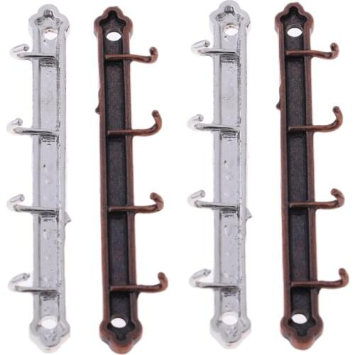 1/12 Miniature Wall Hangers Mount Miniature Clothes Hook Shelf Furniture Toys For Dollhouse Life Scenes Ornaments 4 Piece