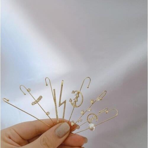 Fashion Korean style Ear Earrings Delicate female pearl ear clip Popular Piercing Earring Street Hip Hop Ear Jewelry