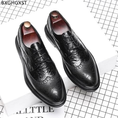 Brogue Men Office Shoes Formal Brown Suit Shoes for Men 2021 Oxford Height Increase Shoes Men Chaussure Homme Zapatos De Hombre