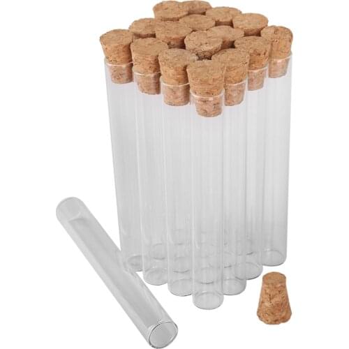 Wholesale 100pcs 4ml 10*75mm Mini Test Tubes Glass Tubes Tiny Glass Jars Glass Vials with Cork Stopper for DIY Craft Accessory
