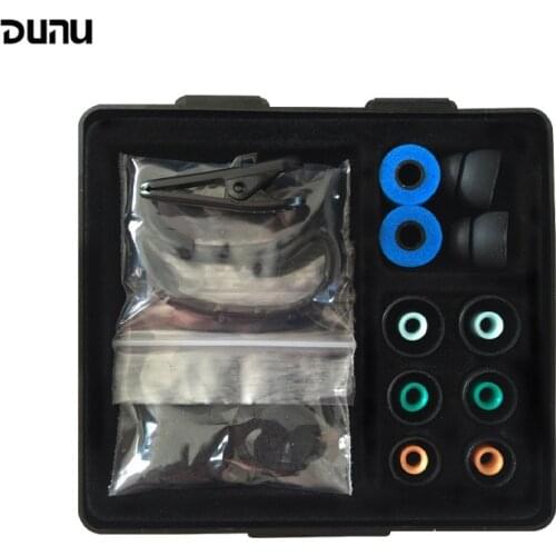 Original DUNU Colombia Set In-Ear Earphone Silicone Ear Tips + Memory Foam Eartips Ear hook + Clip Accessories Box Eartips Kits