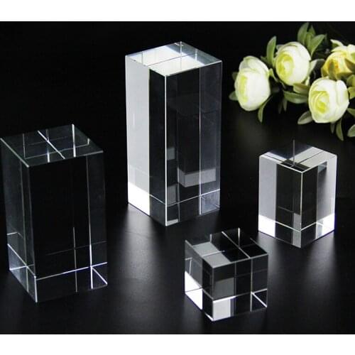Custom Crystal Home Decor Ornaments 3D Laser Engrave DIY Block Engraving Paperweight Gifts