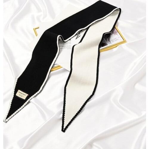 Wool Knitting Small Scarf tie Thermal Fashion Pointed bandana luxury designer scarves women