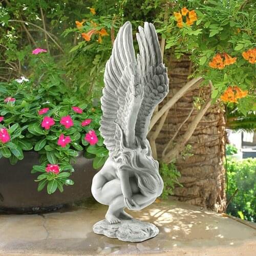 Angel Salvation Statue Decoration Angel Fairy Wings Resin Crafts Sculpture Angel Memorial Salvation Statue Home Decoration