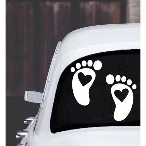 Cool Design Baby Footprint and Handprint Stickers Voiture Funny Decal Car Window Decoration Vinyl Stickers Motorcycle