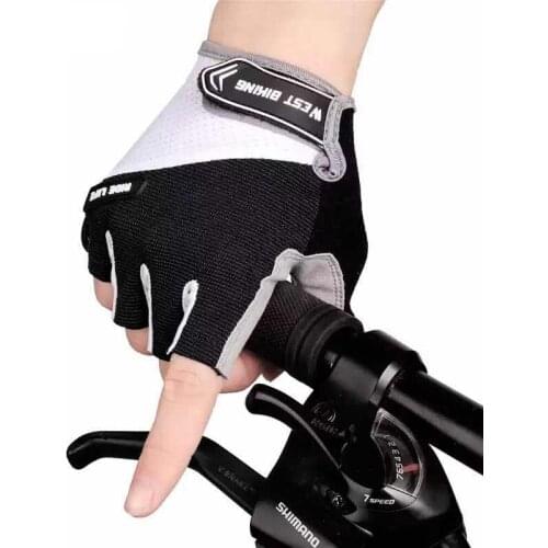 Cycling Gloves Half-finger Non-slip Bicycle Gloves Breathable Fitness Gloves Gel Pad Shockproof Mountain Bike Riding Accessories